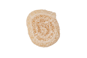 Coconut candy roll isolated on a white background.
