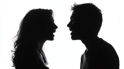 silhouette of a beautiful black man and woman dancing in a black body suite witha a spot light on her