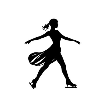 recommend clip art: vector silhouette of a Ice Skating