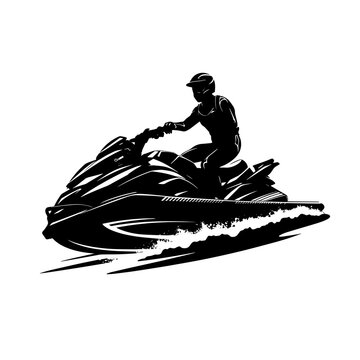 recommend clip art: vector silhouette of a Jet Ski