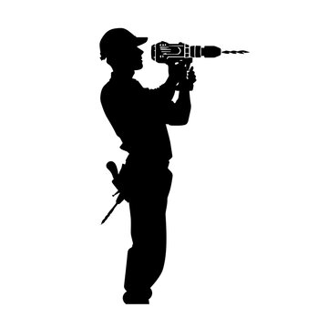 recommend clip art: drill silhouette vector illustration