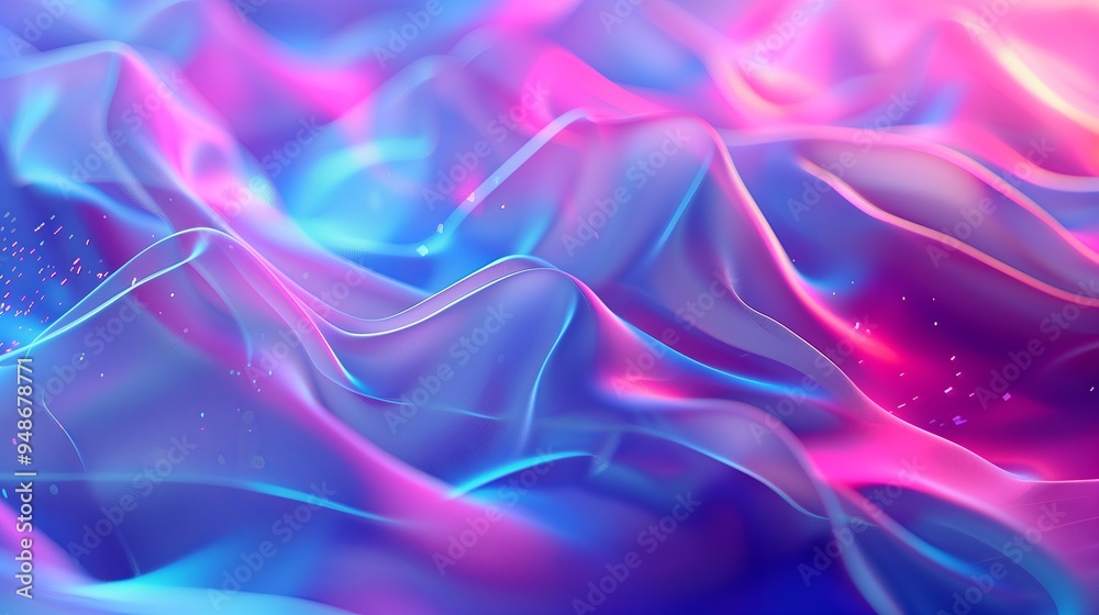 Poster a stunning abstract background with intertwining geometric shapes in vibrant colors, featuring