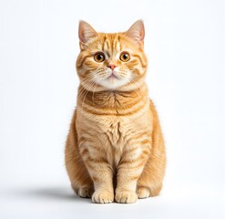 Obraz premium A cute orange tabby cat sitting calmly.