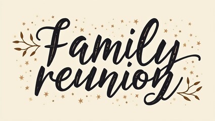 Family reunion text design with modern elegant lettering style