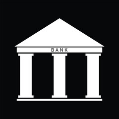 Bank vector icon symbol. Filled flat Bank icon for computer and mobile. Simple illustration of bank vector icon for web. bank icon isolated on black background. Vector illustration. Eps file 30.