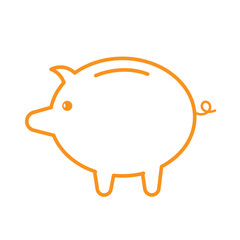 piggy bank vector with a dollar coin illustration on a white background