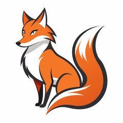 Simplistic Fox Logo Colorful Vector Illustration on White Background