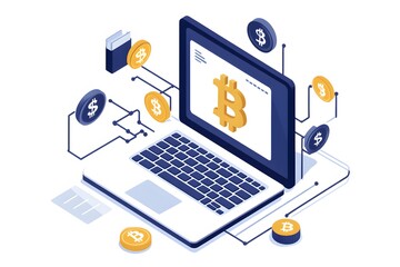 peer to peer payments of cryptocurrencies on laptop