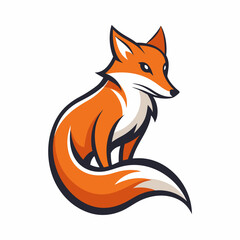 Obraz premium Simplistic Fox Logo Colorful Vector Illustration on White Background