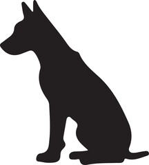 Dog vector silhouette art illustration