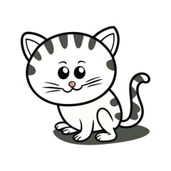 Happy Kitten Sticker Vector