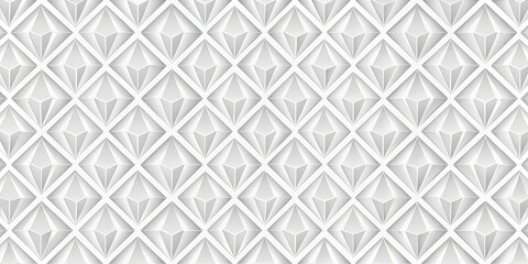 Geometric Diamond Pattern - 3D White Texture, abstract, texture, pattern