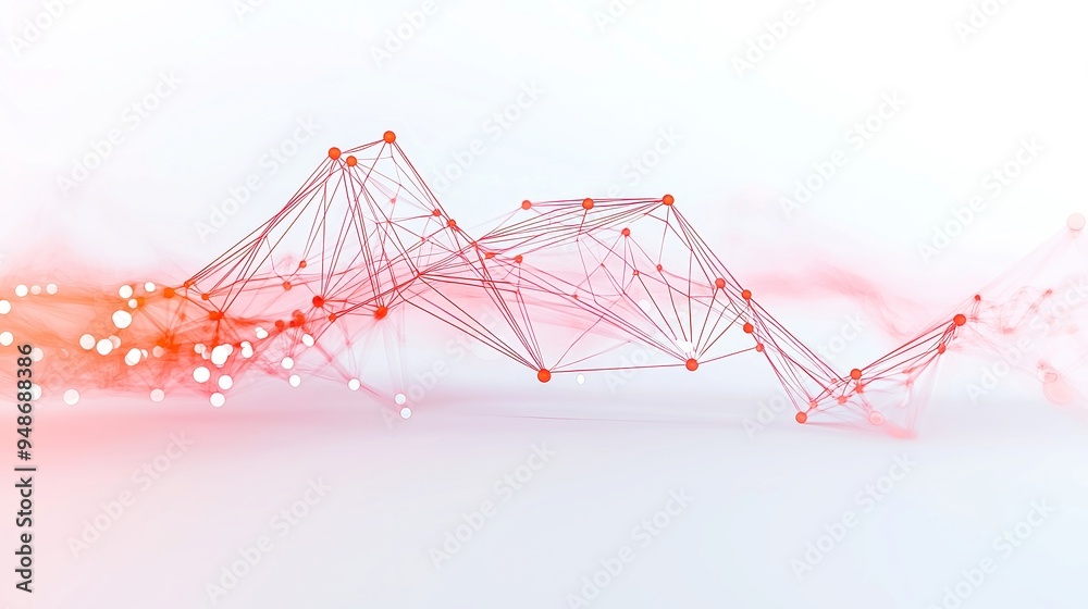 Poster abstract gradient lines connecting dots, representing international social networks and big data con