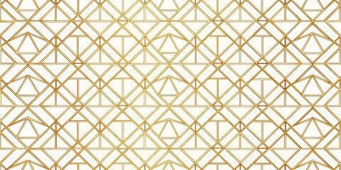 Golden Geometric Pattern Intersecting Lines and Triangles, White Background, Minimalist Design, Gold, Geometric, Pattern