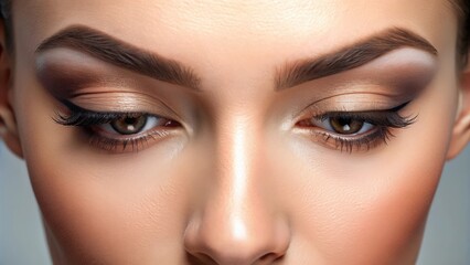 Fototapeta premium Close-up animation of permanent eyebrow makeup procedure