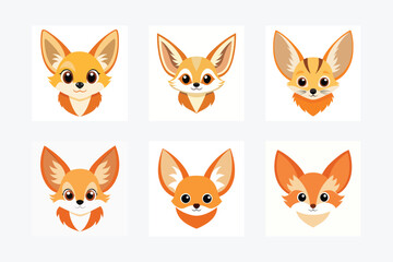 Fox Head Icon Vector Illustration – Cartoon, Clipart, and Line Art Design