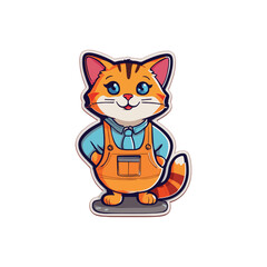 Obraz premium Cat illustration sticker template