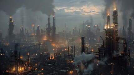 Obraz premium industrial factory building wallpaper