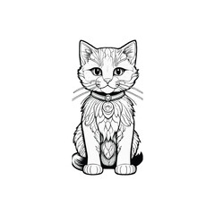 Obraz premium Cat illustration sticker template