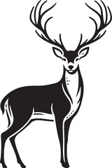 A deer  line art white background 