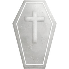 Watercolor Coffin Illustration Isolated on Transparent Background