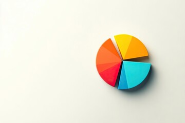A colorful pie chart representing data segments, perfect for illustrating statistical analysis and business presentations.