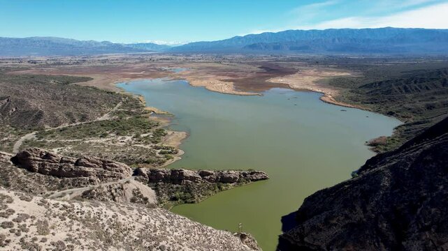 Aerial view of Cuesta del Huaco, San Juan, Argentina.