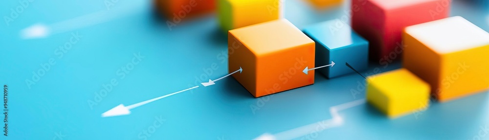 Canvas Prints abstract composition of colorful cubes on a gradient background, symbolizing innovation, creativity,