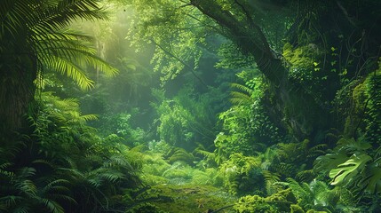 Lush green forest wallpaper