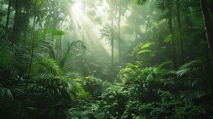 Fototapeta premium Lush green forest wallpaper