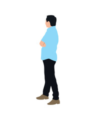 Flat vector people and illustration, man with casual outfit