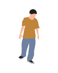 Naklejka premium Flat vector people and illustration, man with casual outfit