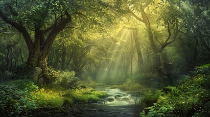 Obraz premium enchanted forest wallpaper