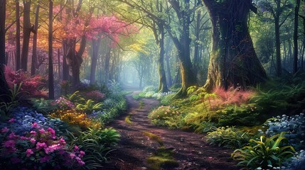 Fototapeta premium enchanted forest wallpaper