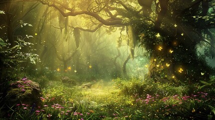 Fototapeta premium enchanted forest wallpaper