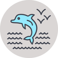 Obraz premium Dolphin Vector Icon