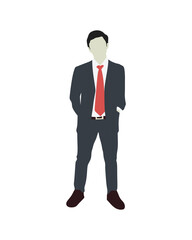 Flat vector people and illustration, man with formal executive outfit