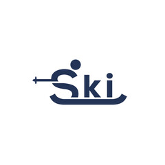 Letter S Ski Logo Vector