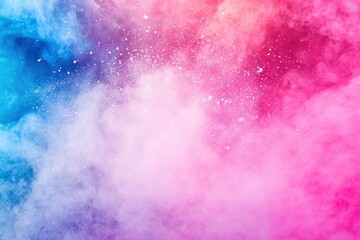 Obraz premium Color powder splash rainbow background paint holi smoke colour . Powder color splash explosion dust ink burst splatter white texture isolated black spray party blue wallpaper with generative ai