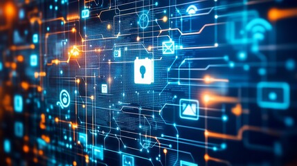 Digital advancements intertwine in a hyperconnected world. Internet connectivity and software innovation converge to shape the future of technology. 