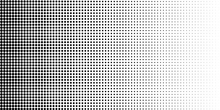 Dotted gradient halftone background. Horizontal seamless dots pattern in pop art style. Abstract modern stylish