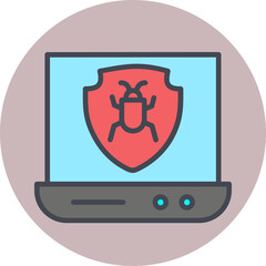 shield concept with laptop