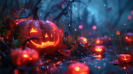 Halloween background. Dim moonlight, with a dark ancient castle as the background