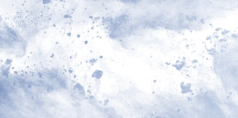 Beautiful abstract watercolor clear light blue and blue sky with white clouds. Blue sky background and white blurry, clear, and puffy clouds. Smoky blue vintage marbled texture. Creative stone art.