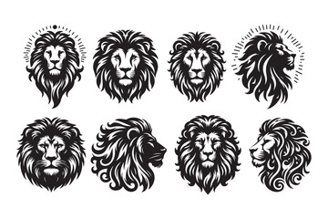lion head silhouette vector illustration