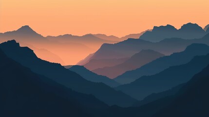 Obraz premium sunset at the mountain wallpaper