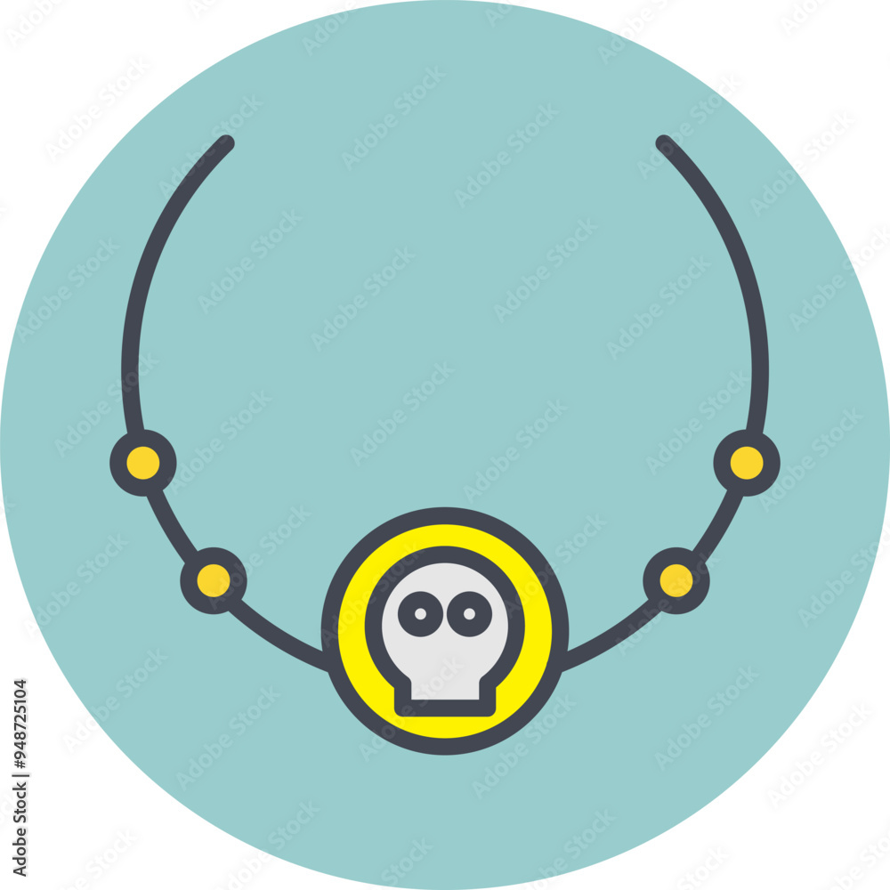 Poster Pirate Necklace Vector Icon