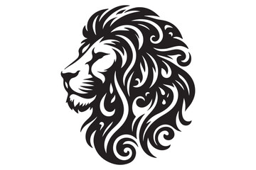 lion head silhouette vector illustration