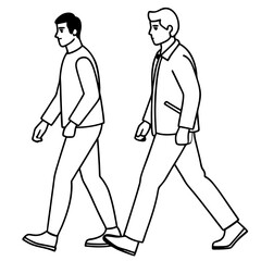 Vector Illustration of Two Men Walking