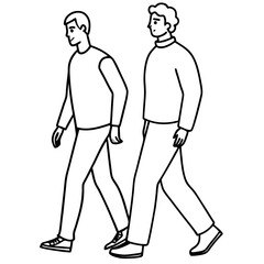 Vector Illustration of Two Men Walking